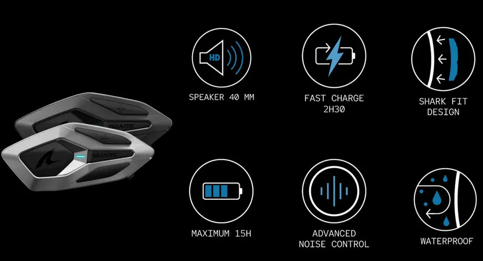 Shark - SENA Intercom System Mesh Grey