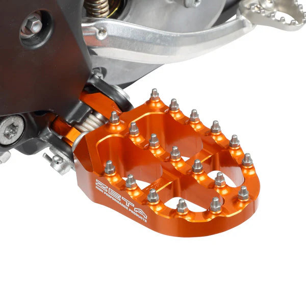 Zeta - Orange Aluminium Footpegs KTM (2016 and Below)
