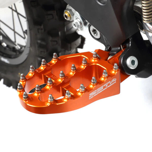 Zeta - Orange Aluminium Footpegs KTM (2016 and Below)